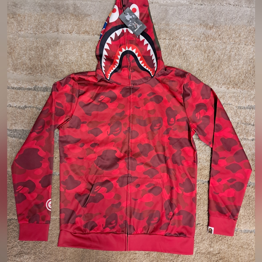 Red Camo Shark Hoodie